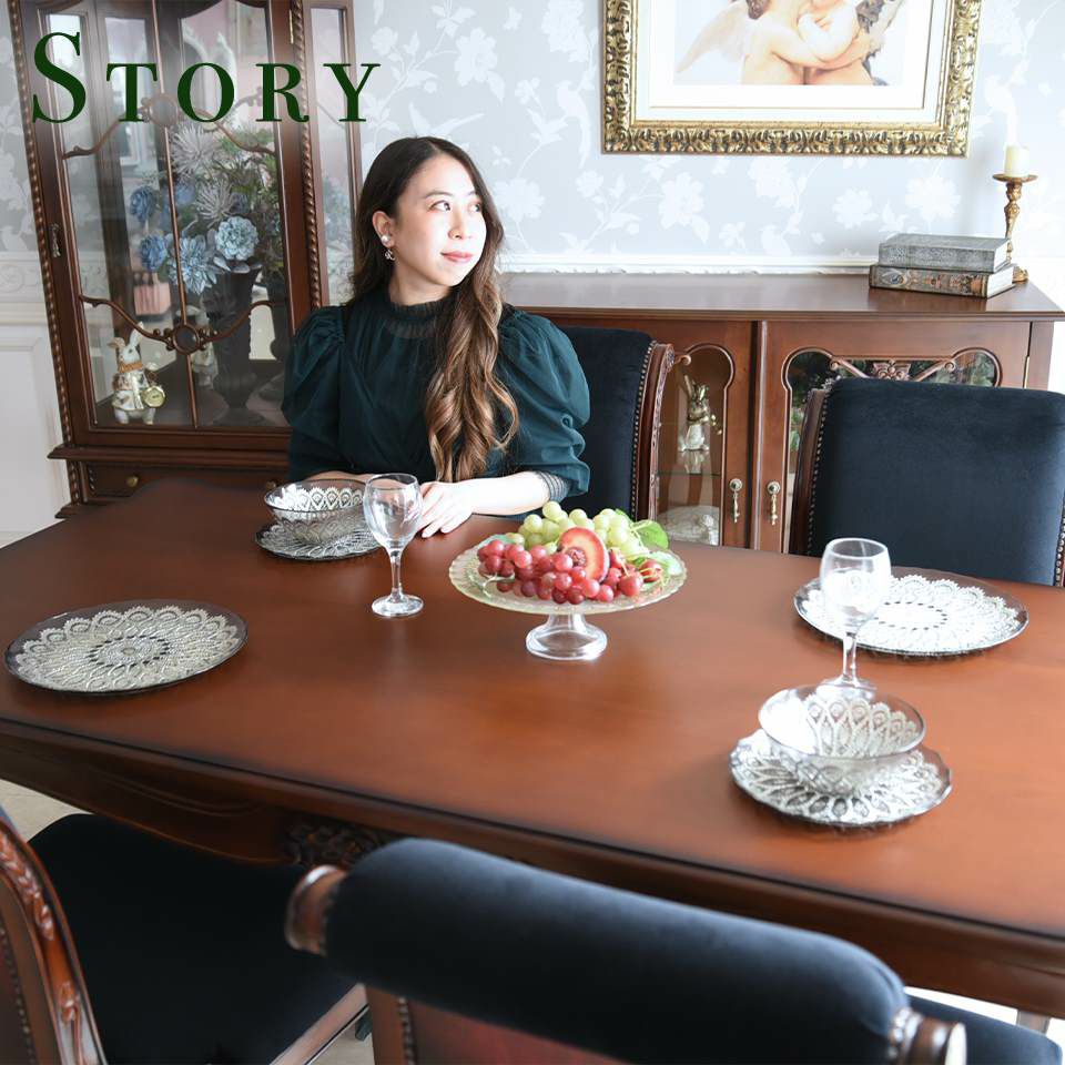 アンリヴェルデ ダイニングセット5P 4人掛け ブラウン ハンドルチェア 幅175cm 画像5