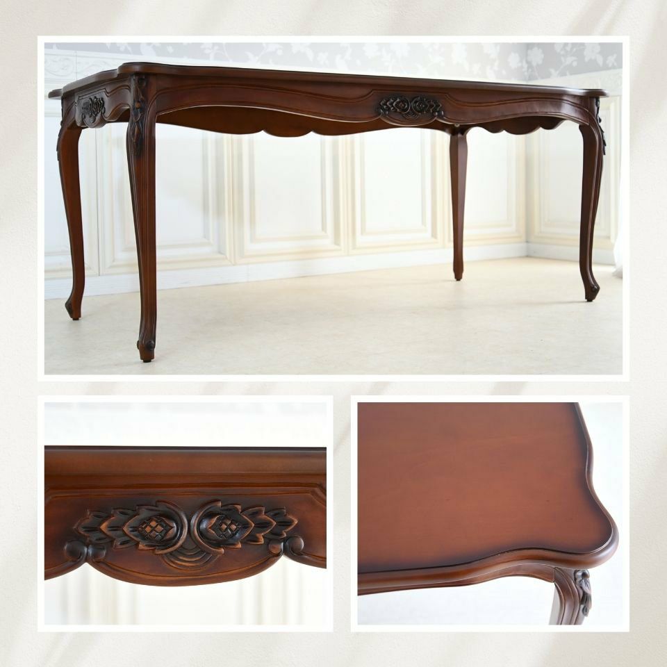 アンリヴェルデ ダイニングセット7P 6人掛け ブラウン ハンドルチェア 幅175cm 画像7