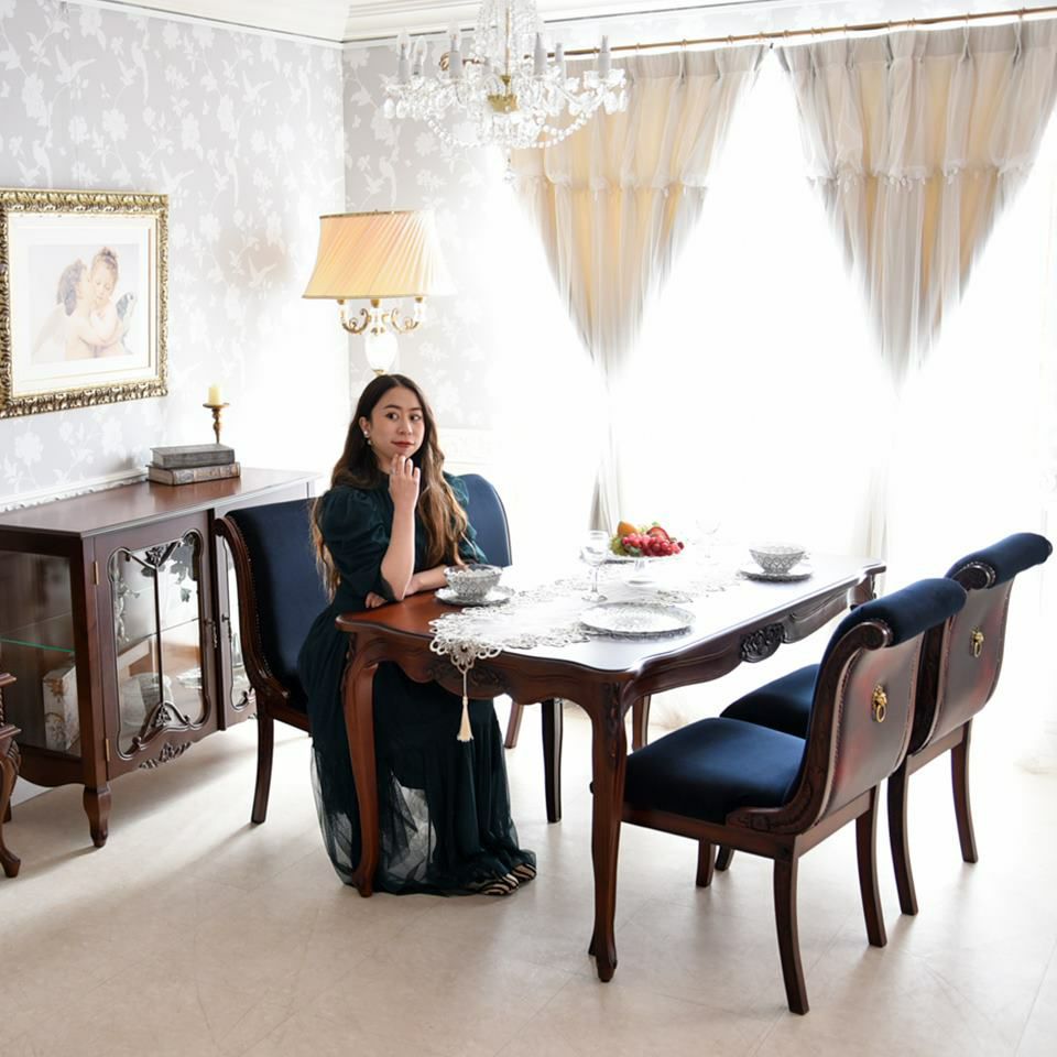 アンリヴェルデ ダイニングセット5P 4人掛け ブラウン ハンドルチェア 幅145cm 画像2