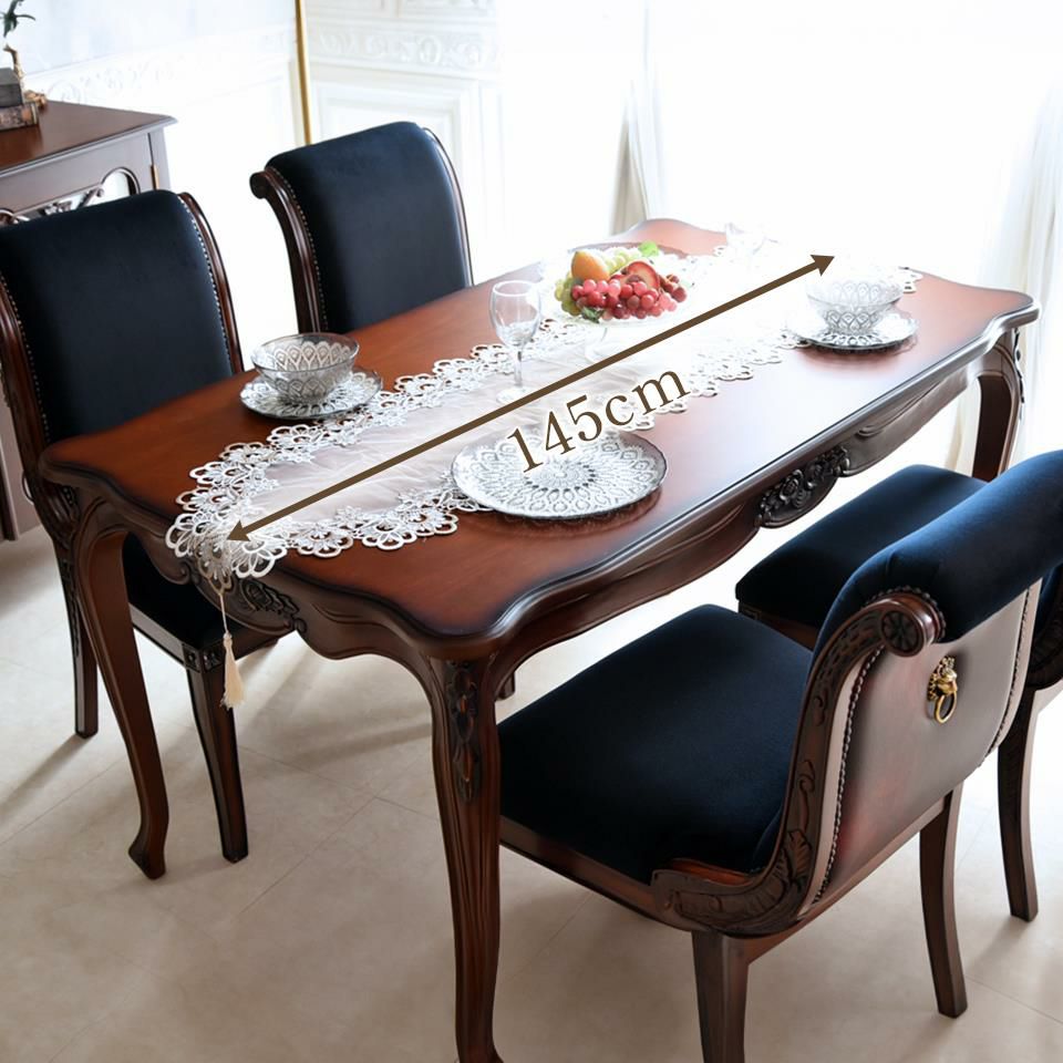 アンリヴェルデ ダイニングセット5P 4人掛け ブラウン ハンドルチェア 幅145cm 画像3