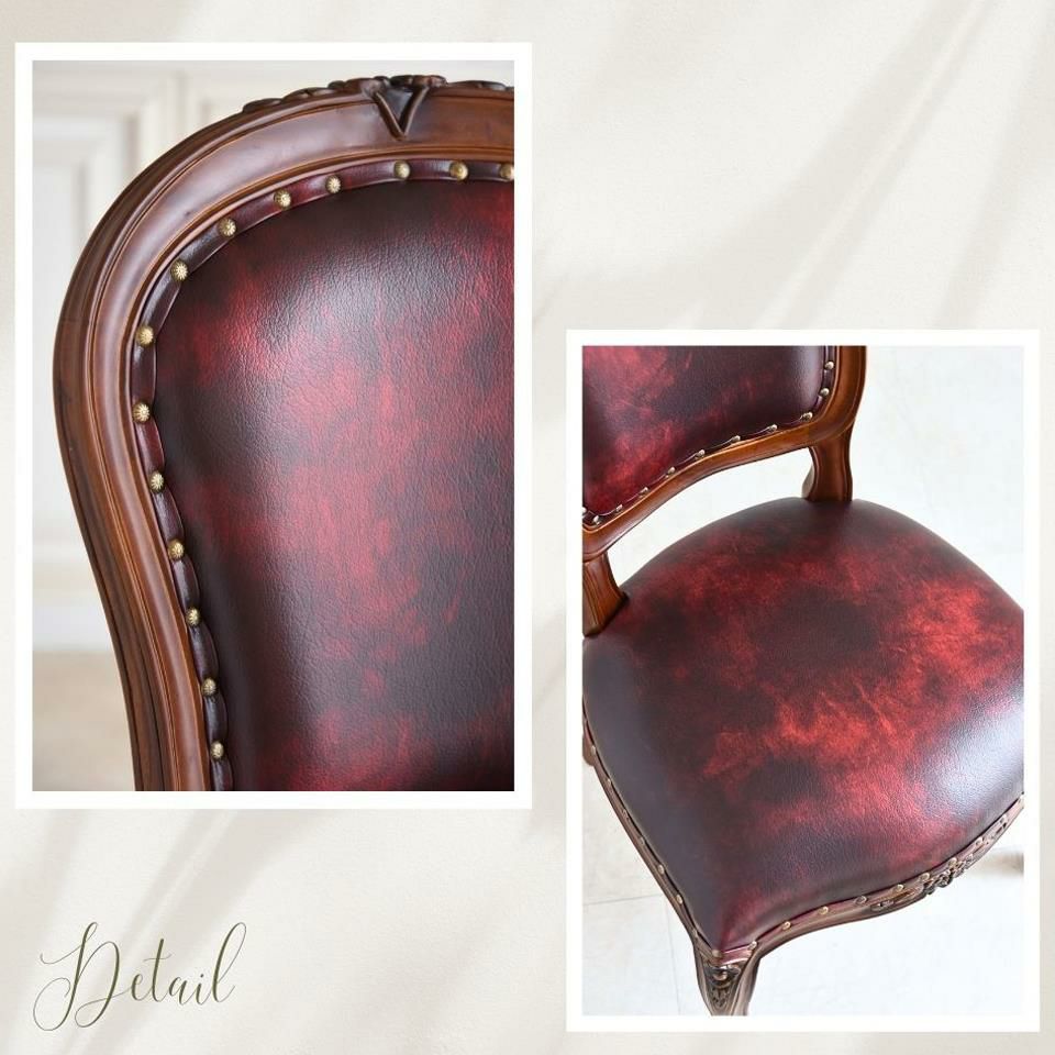 アンリヴェルデ ヴェネチアン 伸長式ダイニングセット5P 4人掛け ワイン 幅150→180cm 画像10