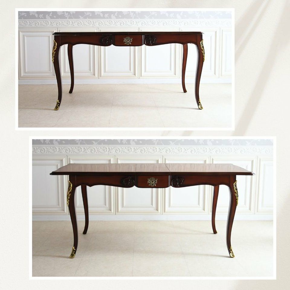 アンリヴェルデ ヴェネチアン 伸長式ダイニングセット5P 4人掛け アイボリー 幅150→180cm 画像6