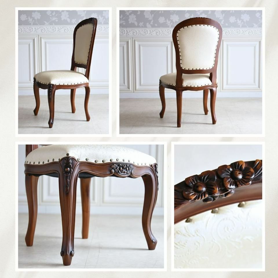 アンリヴェルデ ヴェネチアン 伸長式ダイニングセット5P 4人掛け アイボリー 幅150→180cm 画像11