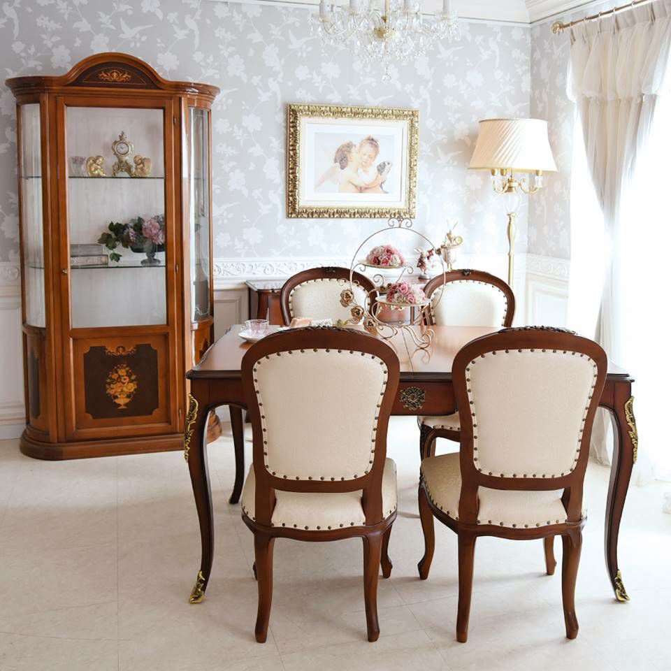 アンリヴェルデ ヴェネチアン 伸長式ダイニングセット5P 4人掛け アイボリー 幅150→180cm 画像14