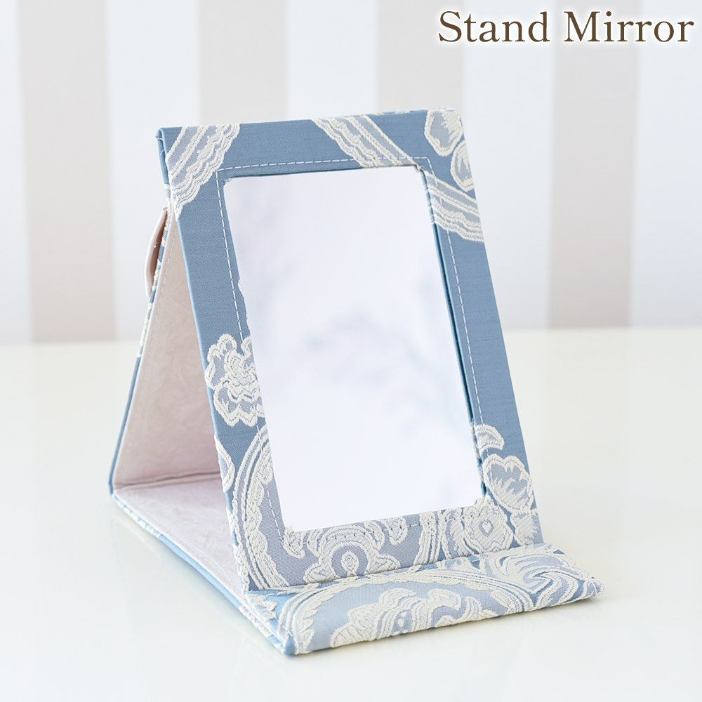 アクアフラワー オペラブルー 卓上 スタンドミラー 幅14.5cm 画像サムネイル