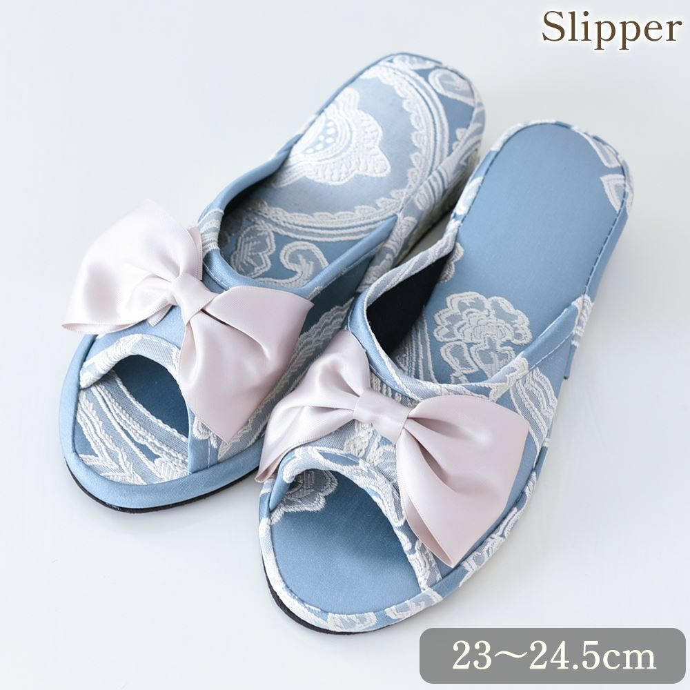 アクアフラワー オペラブルー スリッパ(4cmヒール) 画像サムネイル