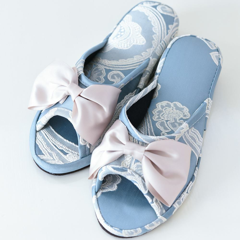 アクアフラワー オペラブルー スリッパ(4cmヒール) 画像3