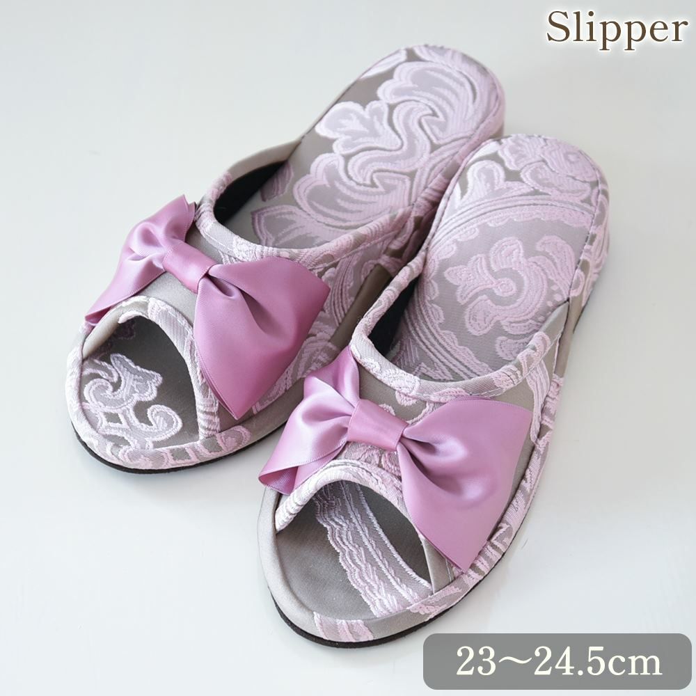 アクアフラワー オペラピンク スリッパ(4cmヒール) 画像サムネイル