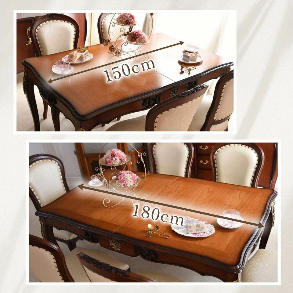 アンリヴェルデ ヴェネチアン 伸長式ダイニングセット7P 6人掛け ブラウン アイボリー 幅150→180cm 画像3