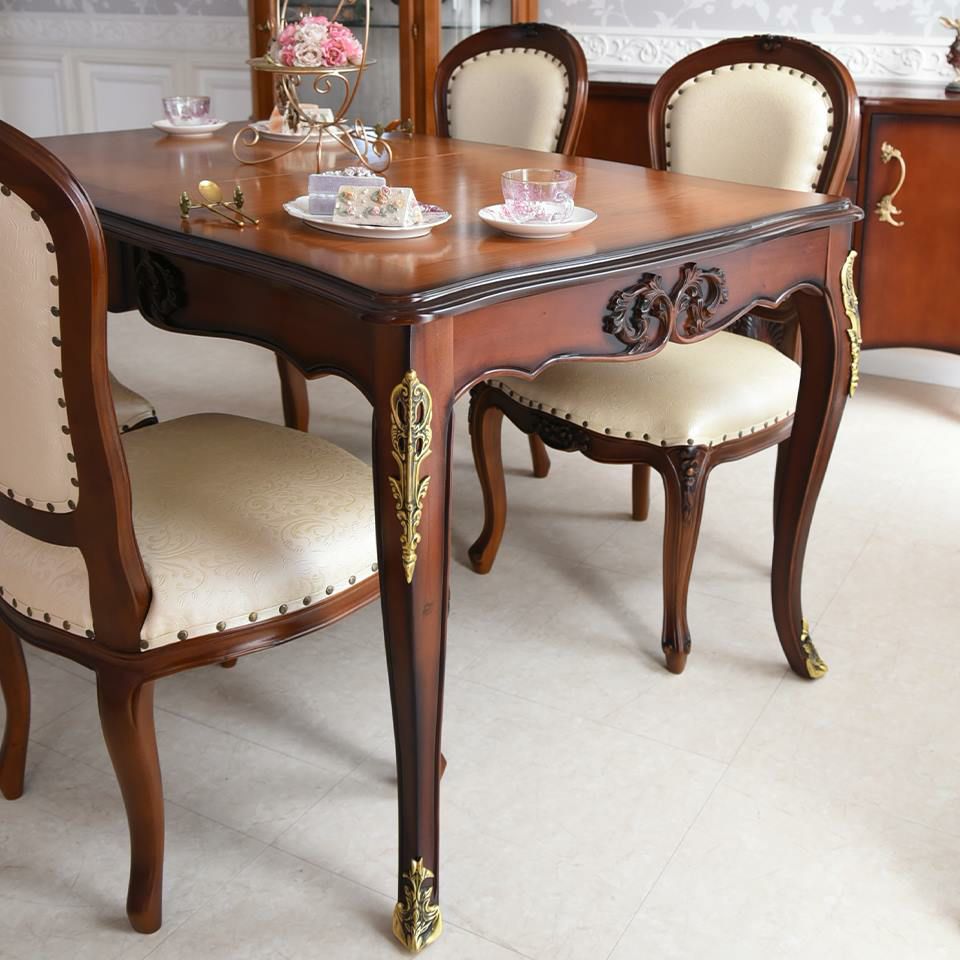 アンリヴェルデ ヴェネチアン 伸長式ダイニングセット7P 6人掛け ブラウン アイボリー 幅150→180cm 画像4