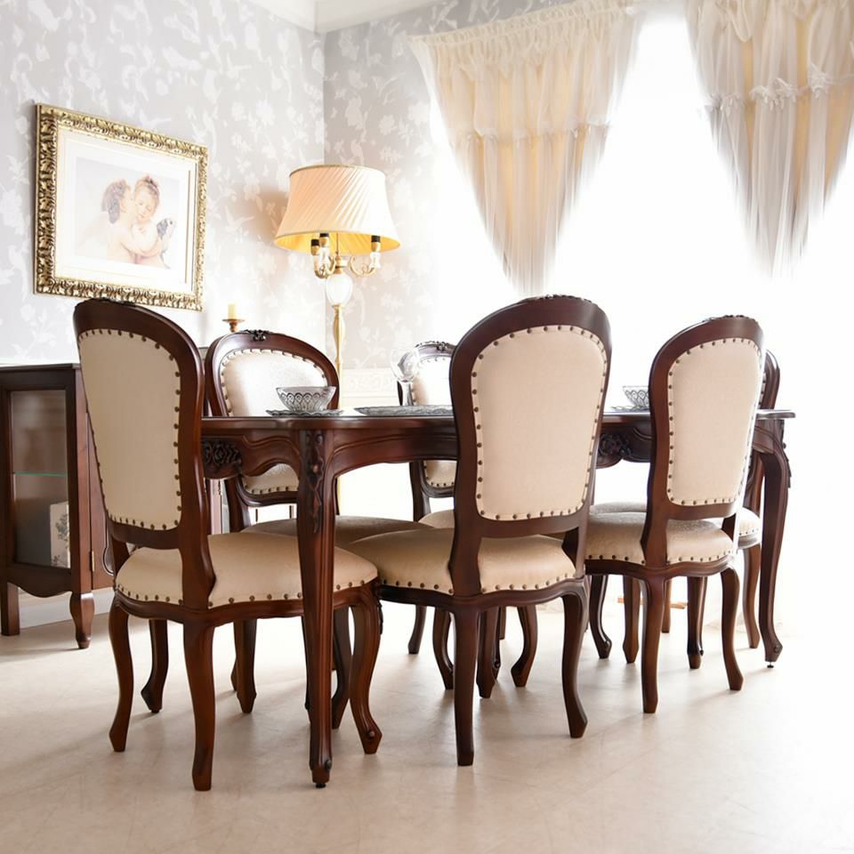 アンリヴェルデ ダイニングセット7P 6人掛け ブラウン アイボリー 幅175cm 画像4