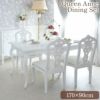 英国調 クイーンアン様式 ダイニングセット5P 4人掛け ホワイト 幅170cm 画像サムネイル