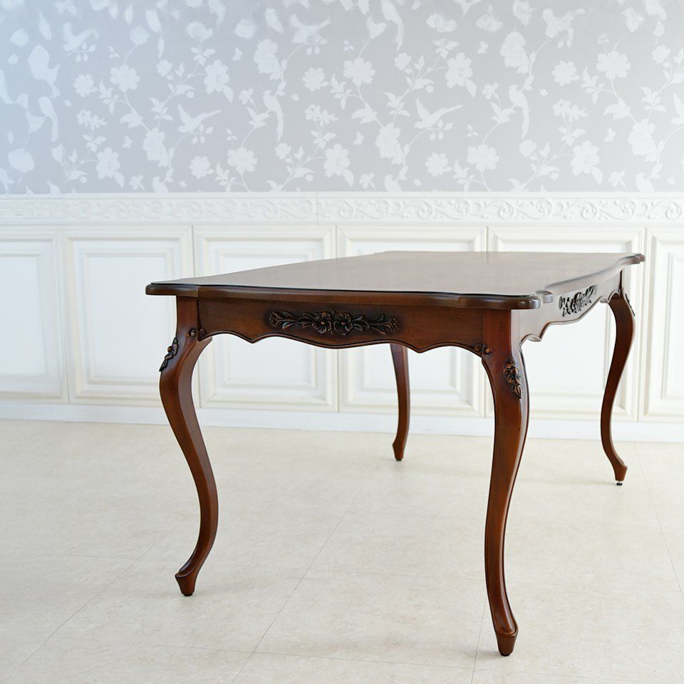 英国調 クイーンアン様式 ダイニングテーブル ブラウン 幅140cm 画像12