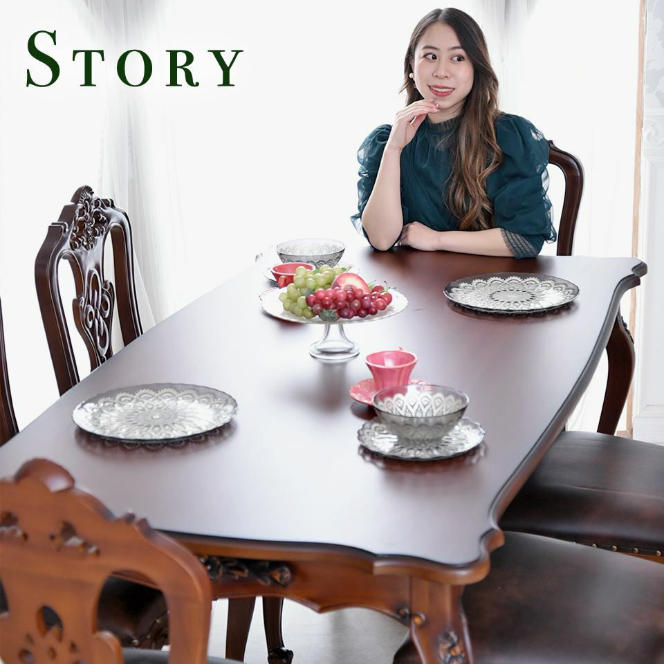 英国調 クイーンアン様式 ダイニングテーブル ブラウン 幅170cm 画像5