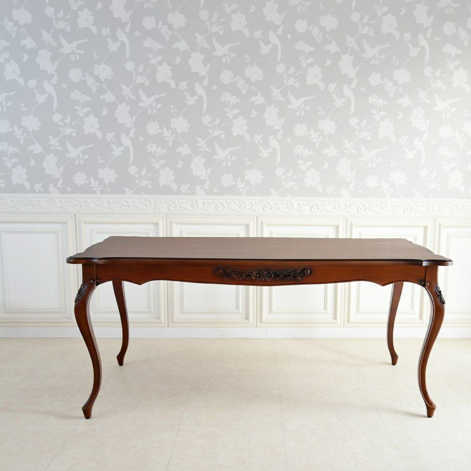 英国調 クイーンアン様式 ダイニングテーブル ブラウン 幅170cm 画像7