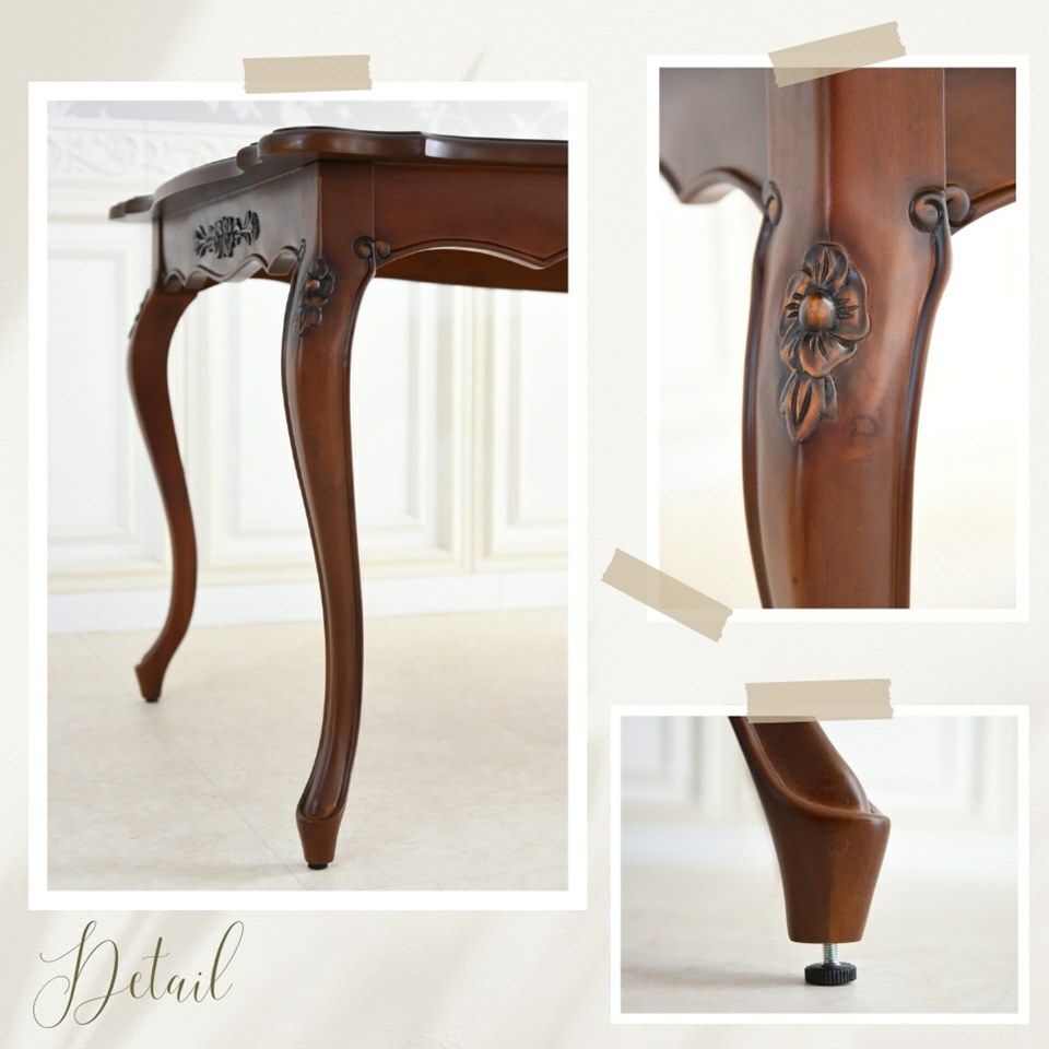 英国調 クイーンアン様式 ダイニングテーブル ブラウン 幅170cm 画像11