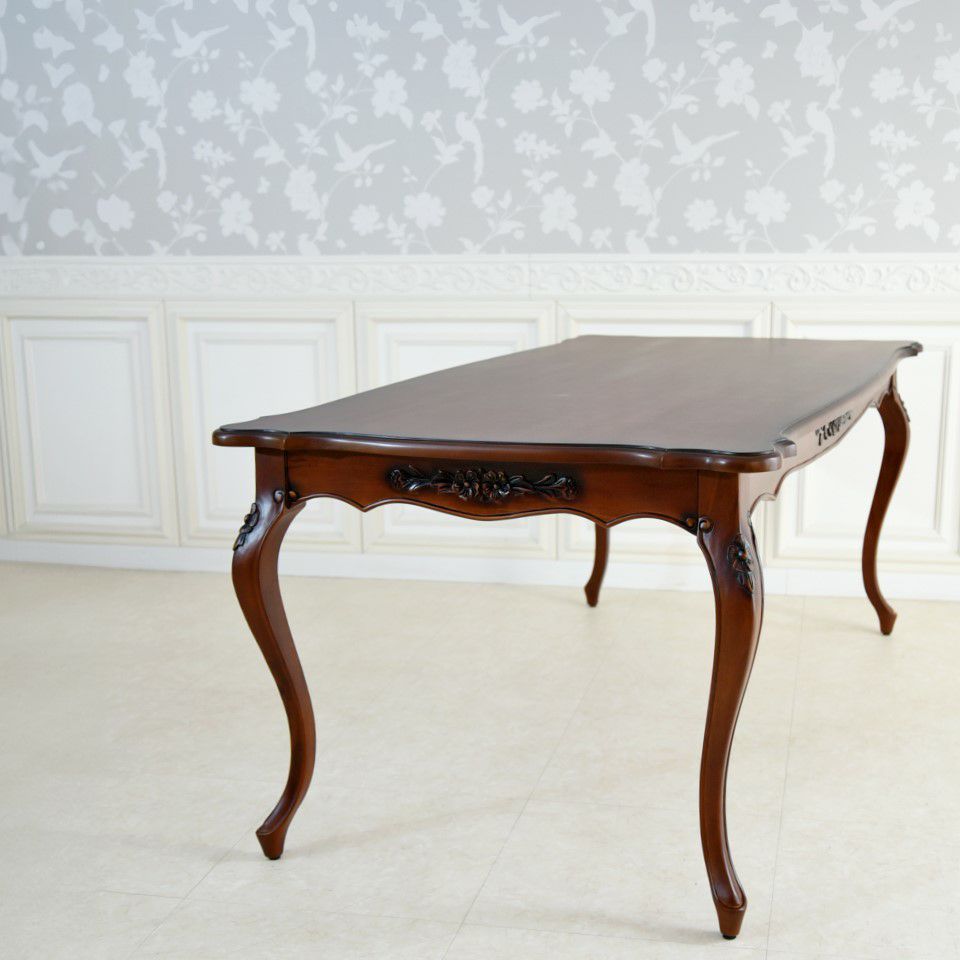 英国調 クイーンアン様式 ダイニングテーブル ブラウン 幅170cm 画像12