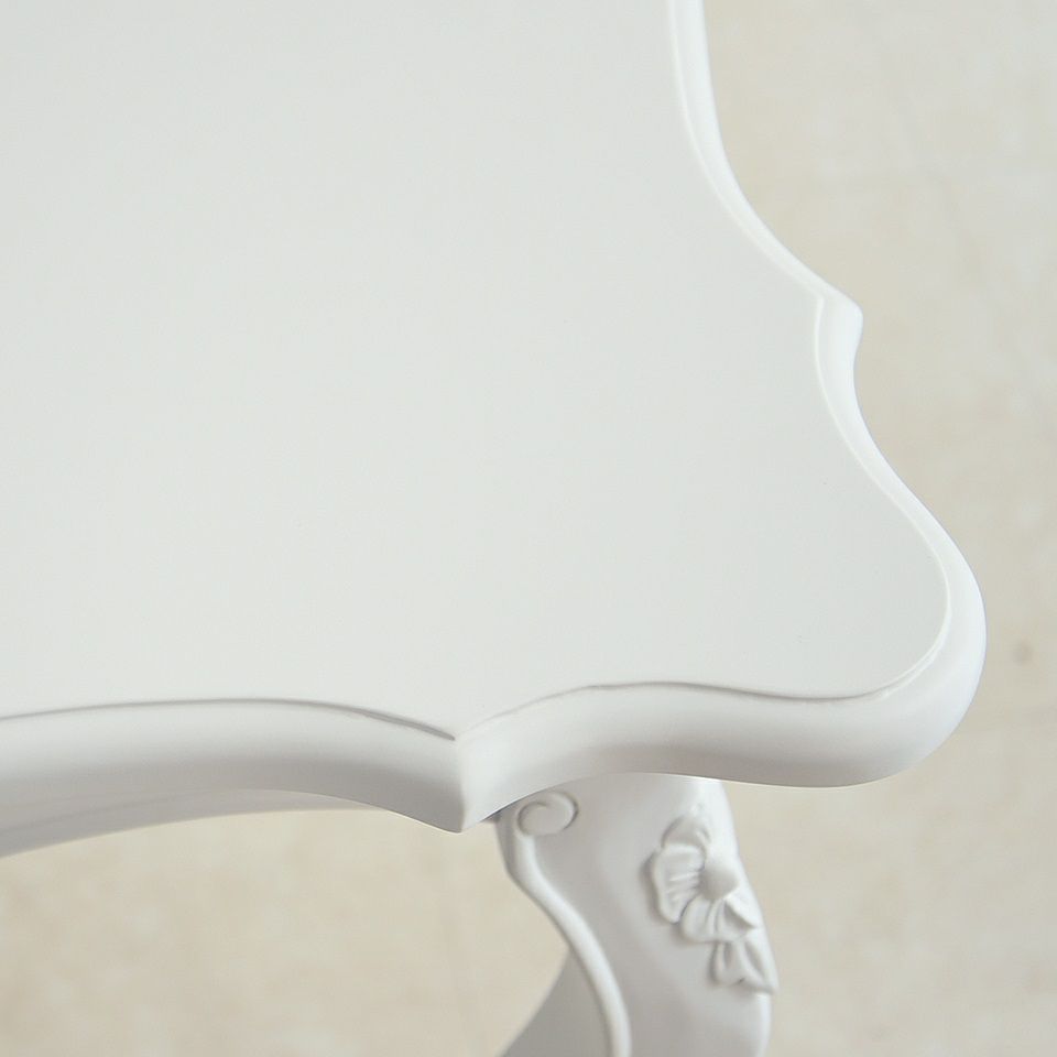 英国調 クイーンアン様式 ダイニングテーブル ホワイト 幅140cm 画像8