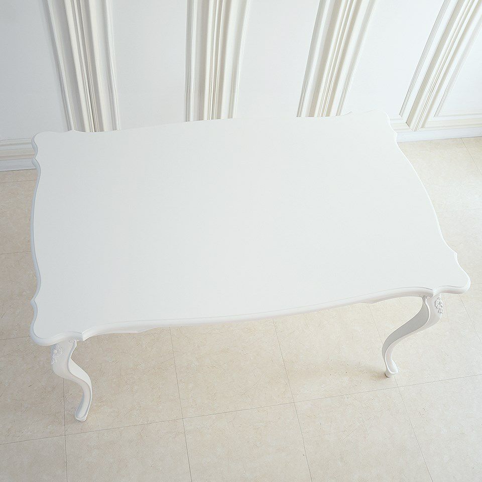 英国調 クイーンアン様式 ダイニングテーブル ホワイト 幅140cm 画像10