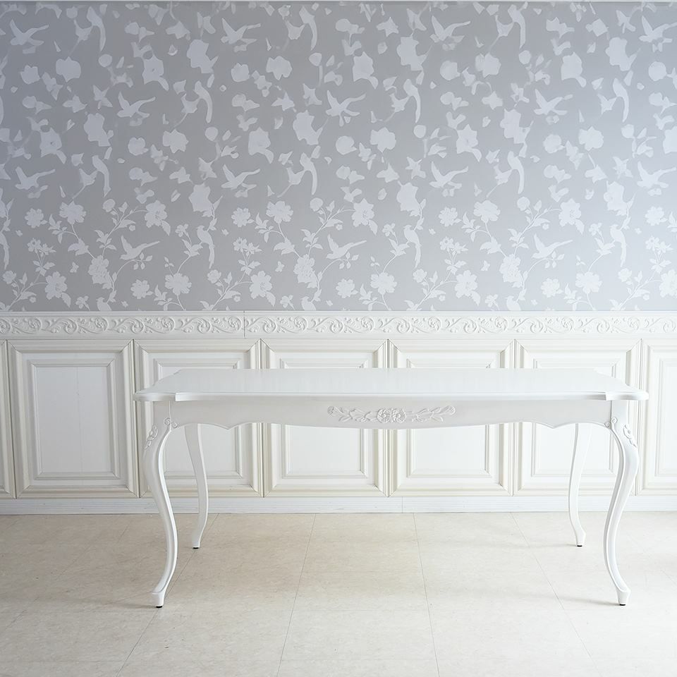 英国調 クイーンアン様式 ダイニングテーブル ホワイト 幅170cm 画像7