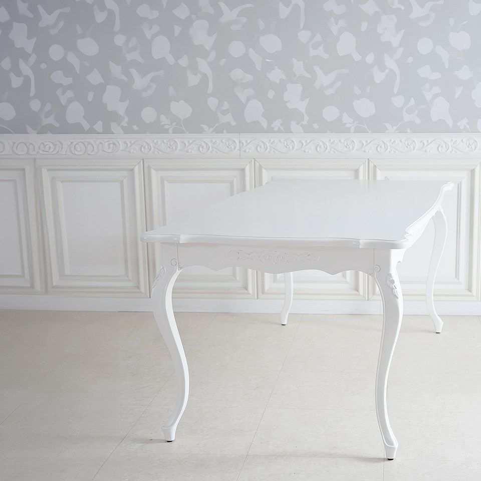 英国調 クイーンアン様式 ダイニングテーブル ホワイト 幅170cm 画像12