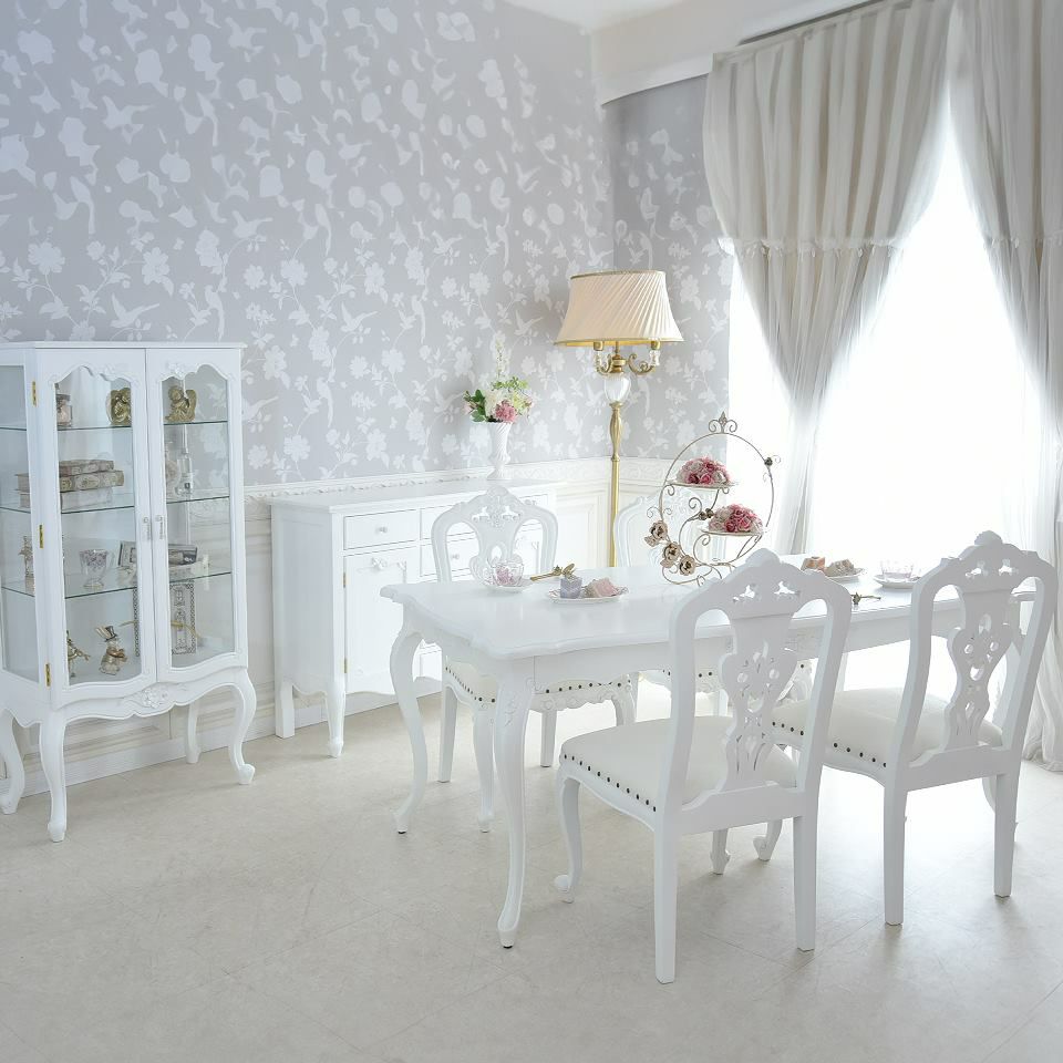 英国調 クイーンアン様式 ダイニングテーブル ホワイト 幅170cm 画像14