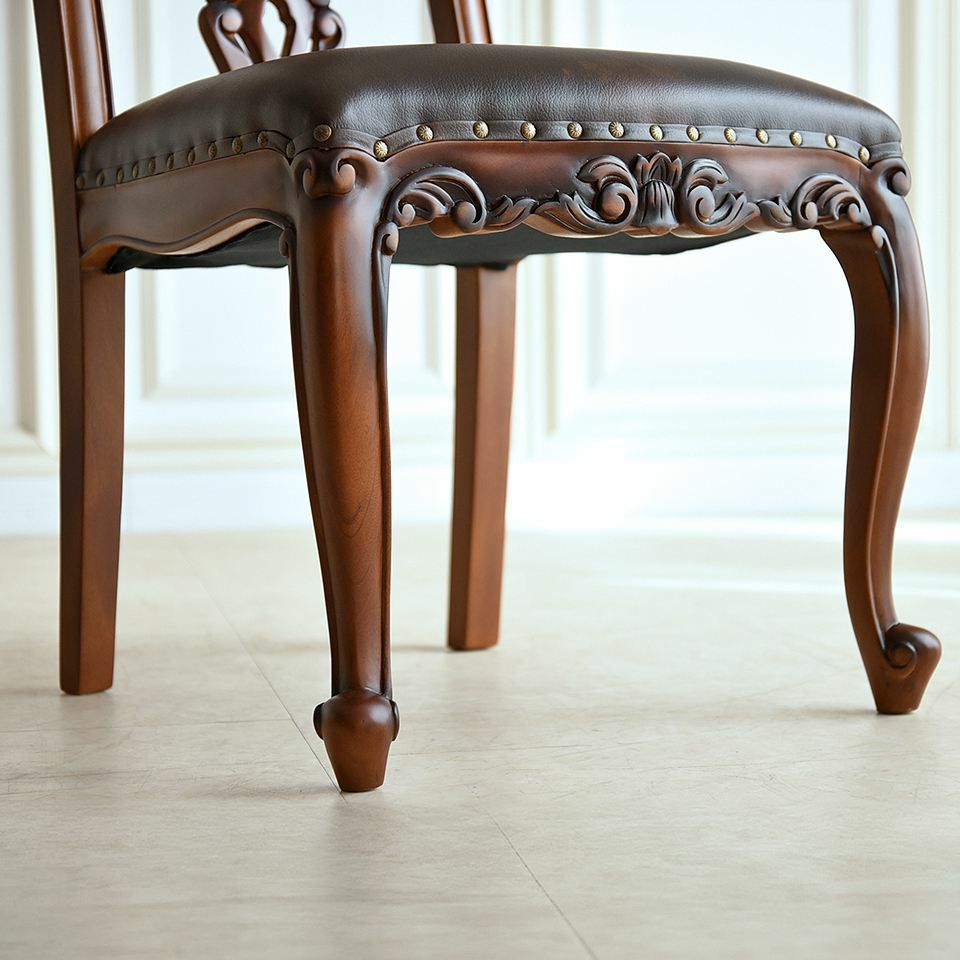 英国調 クイーンアン ダイニングチェア ブラウン 猫脚 画像7