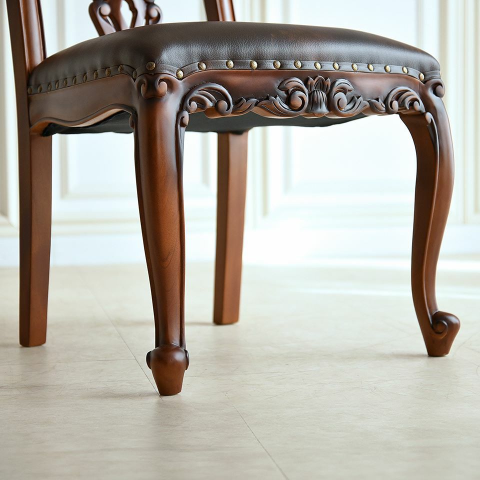 英国調 クイーンアン様式 ダイニングチェア ブラウン 幅55cm 画像8