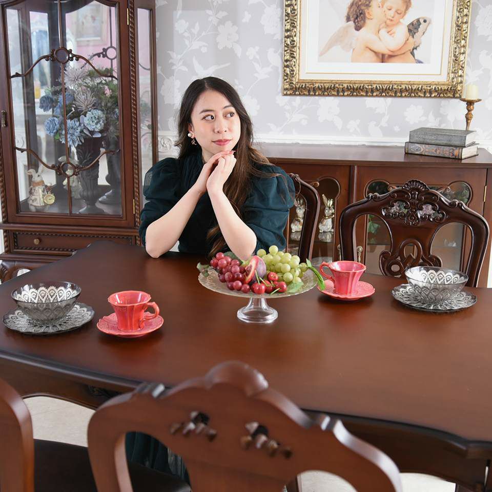 英国調 クイーンアン様式 ダイニングチェア ブラウン 幅55cm 画像12