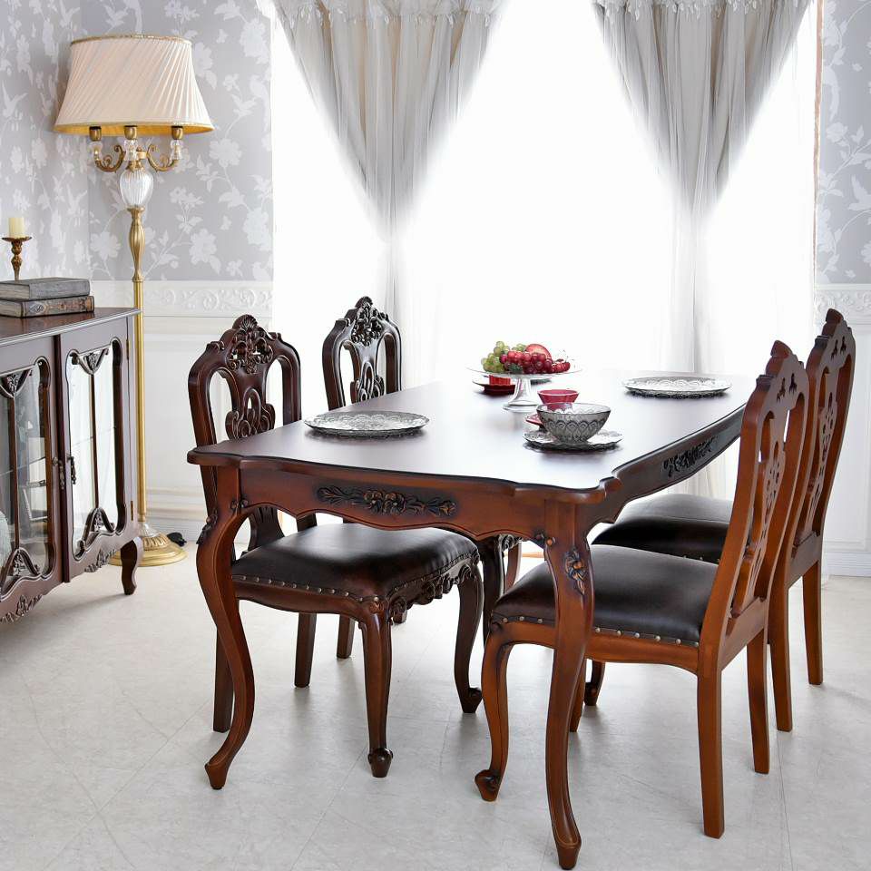 英国調 クイーンアン様式 ダイニングチェア ブラウン 幅55cm 画像14