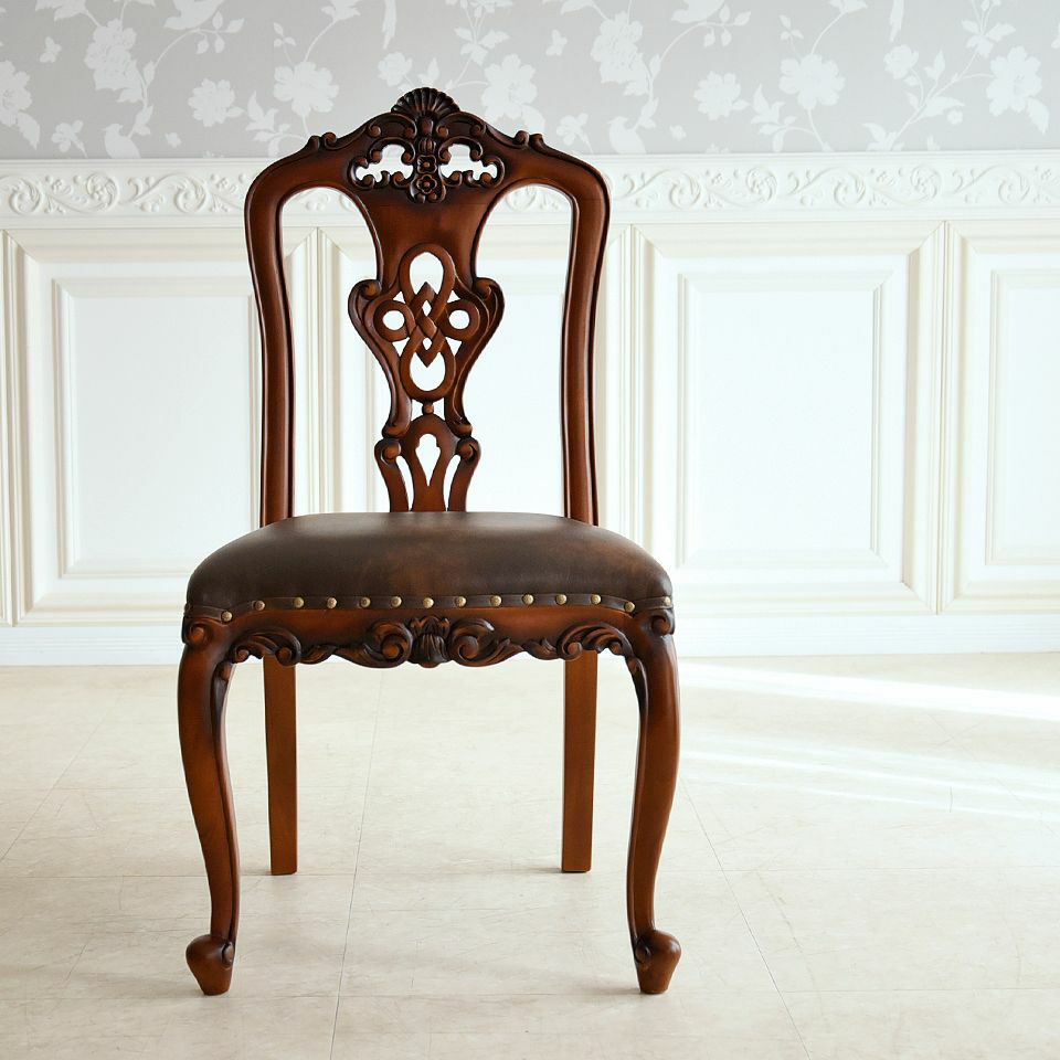 英国調 クイーンアン ダイニングチェア ブラウン 猫脚 画像15