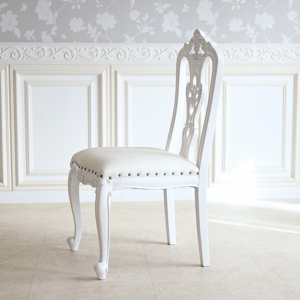 英国調 クイーンアン ダイニングチェア ホワイト 猫脚 画像5