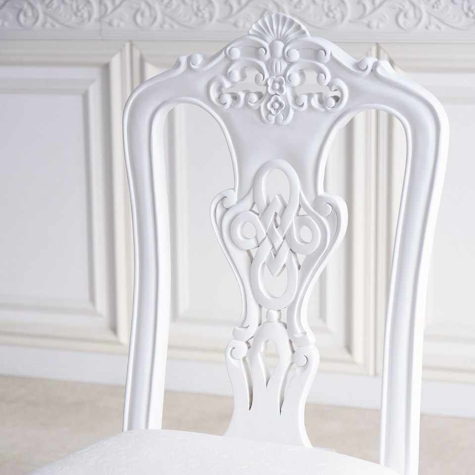 英国調 クイーンアン ダイニングチェア ホワイト 猫脚 画像6