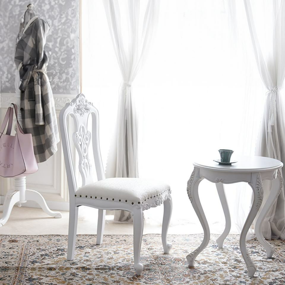 英国調 クイーンアン ダイニングチェア ホワイト 猫脚 画像14