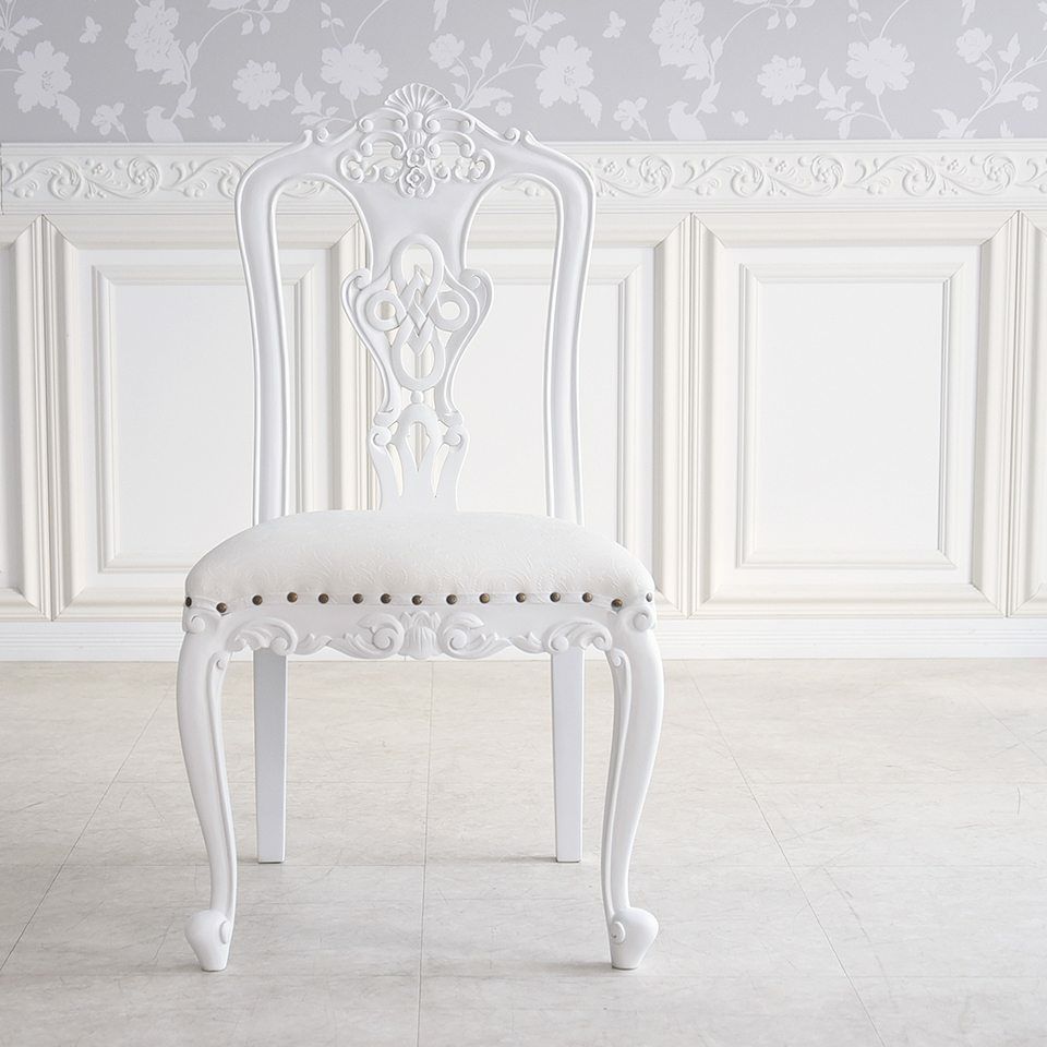 英国調 クイーンアン ダイニングチェア ホワイト 猫脚 画像15