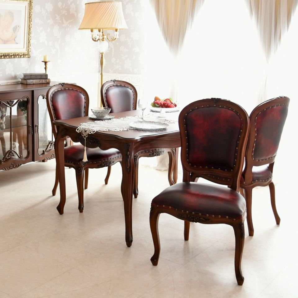 アンリヴェルデ ダイニングチェア ワイン 幅52cm 画像1