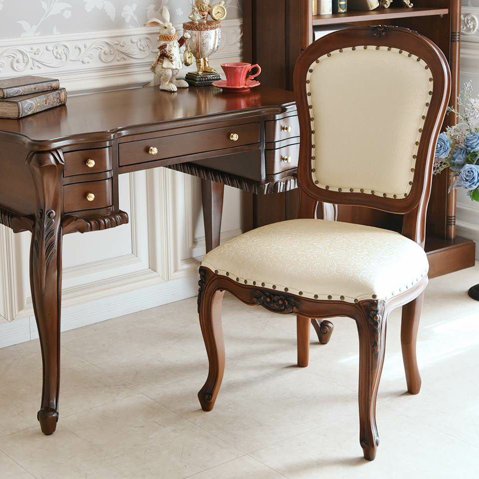 アンリヴェルデ ダイニングチェア ブラウン アイボリー 幅52cm 画像1