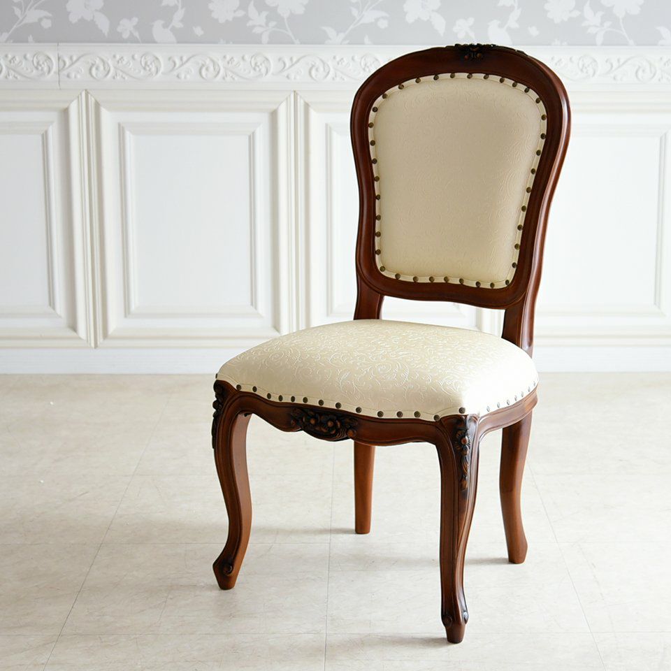 アンリヴェルデ ダイニングチェア ブラウン アイボリー 幅52cm 画像3