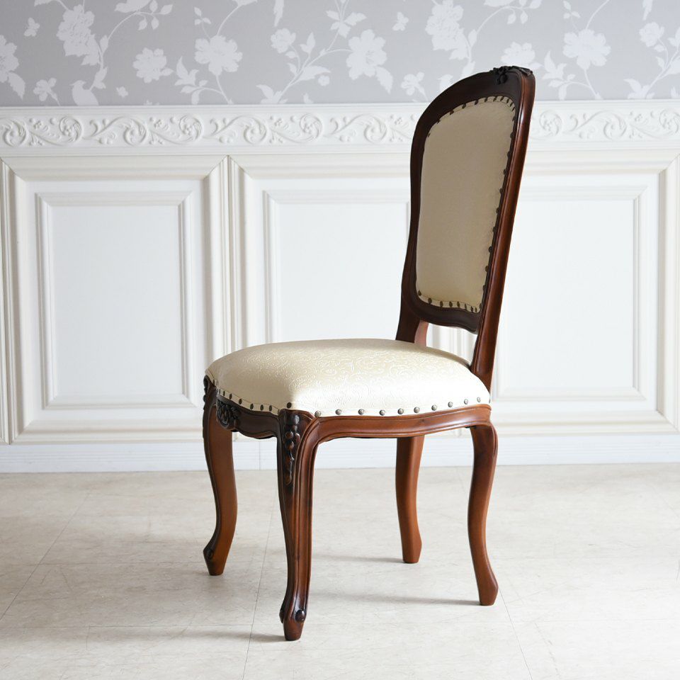 アンリヴェルデ ダイニングチェア ブラウン アイボリー 幅52cm 画像5