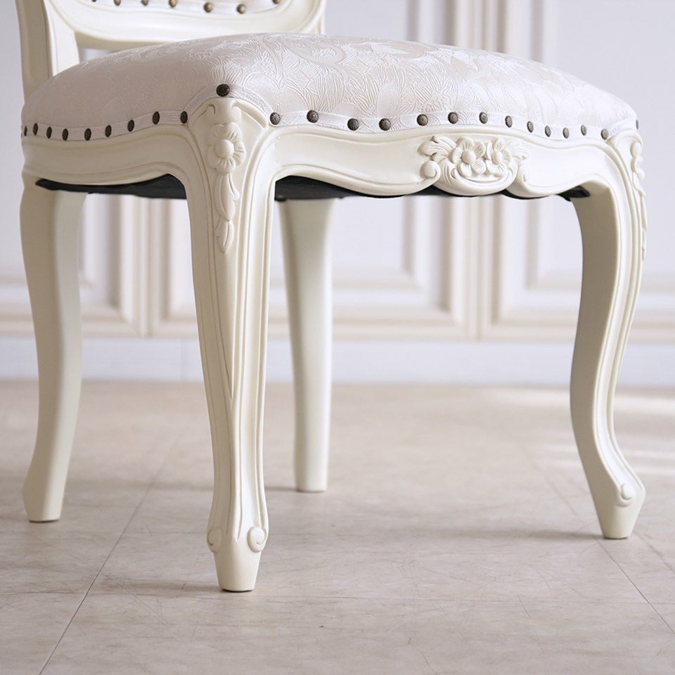 英国調 アンリヴェルデ ダイニングチェア アイボリー 猫脚 画像7