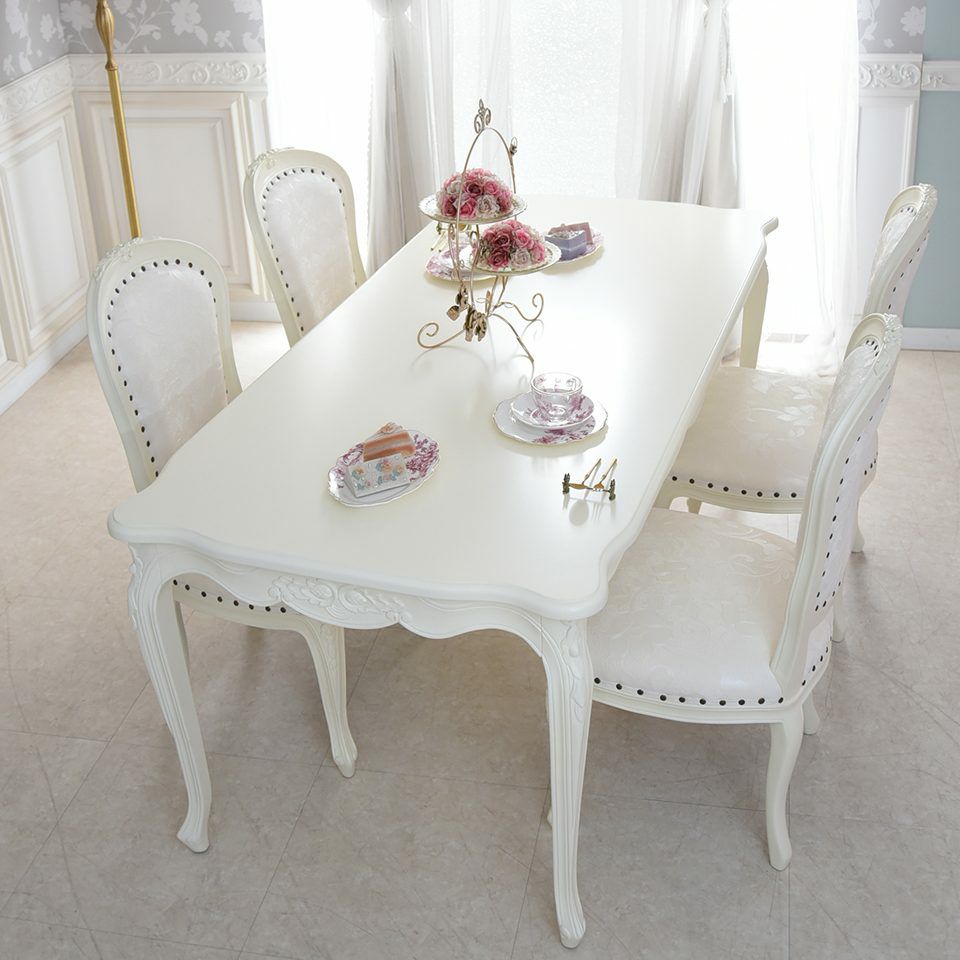 英国調 アンリヴェルデ ダイニングチェア アイボリー 猫脚 画像11