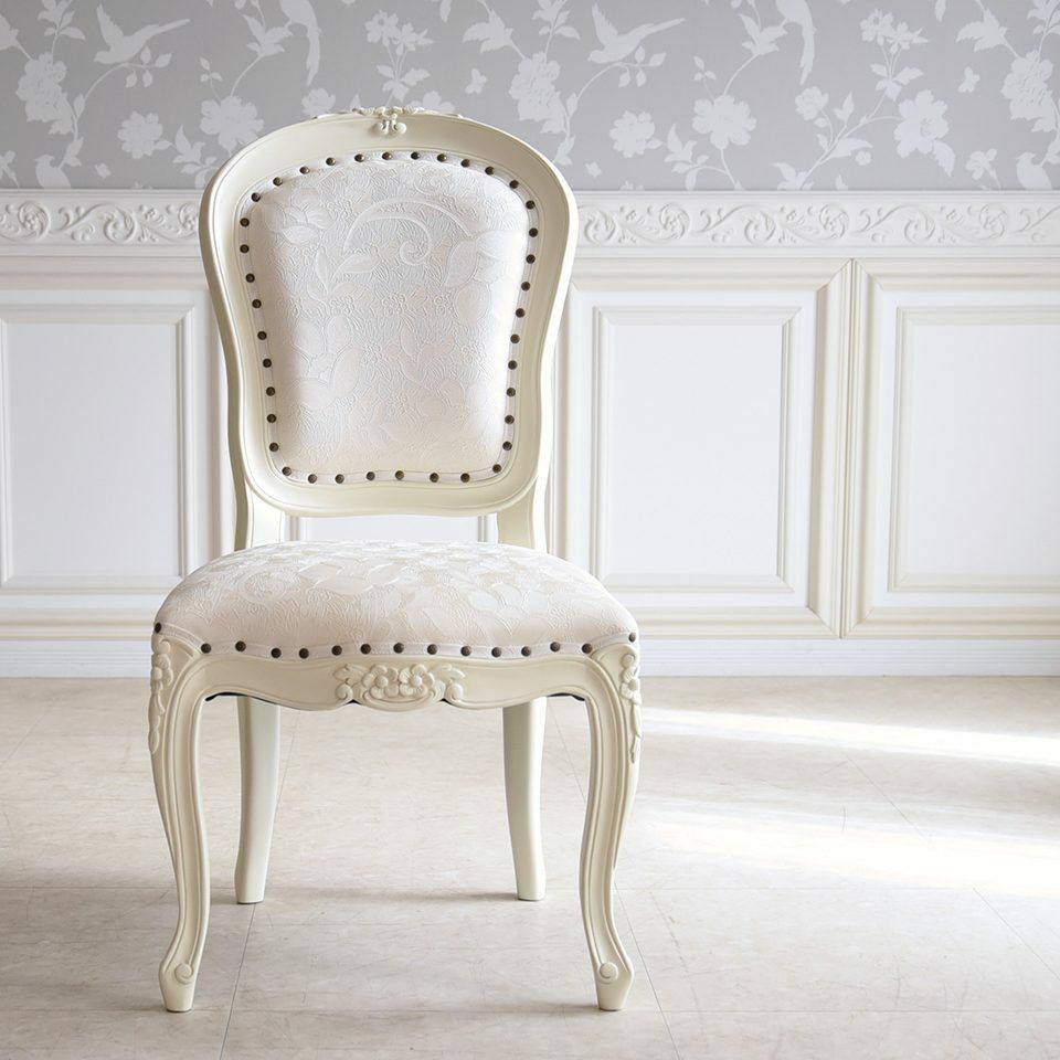 英国調 アンリヴェルデ ダイニングチェア アイボリー 猫脚 画像15