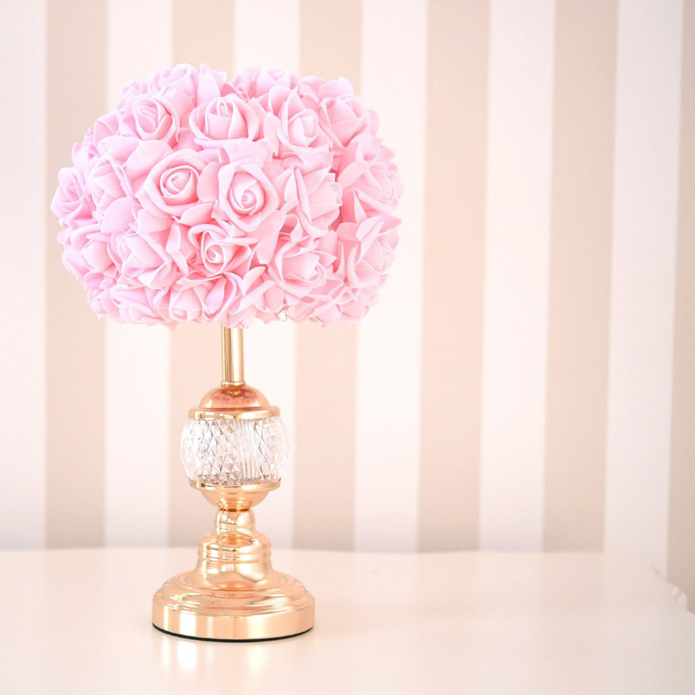 Rose テーブルランプ ピンク 高さ40cm 画像5