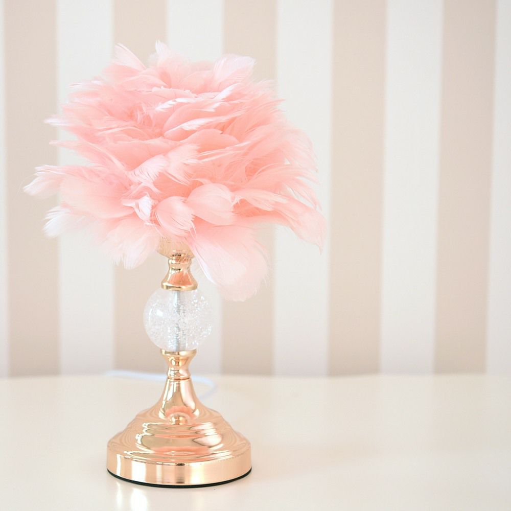 Feather テーブルランプ ピンク 高さ32cm 画像3