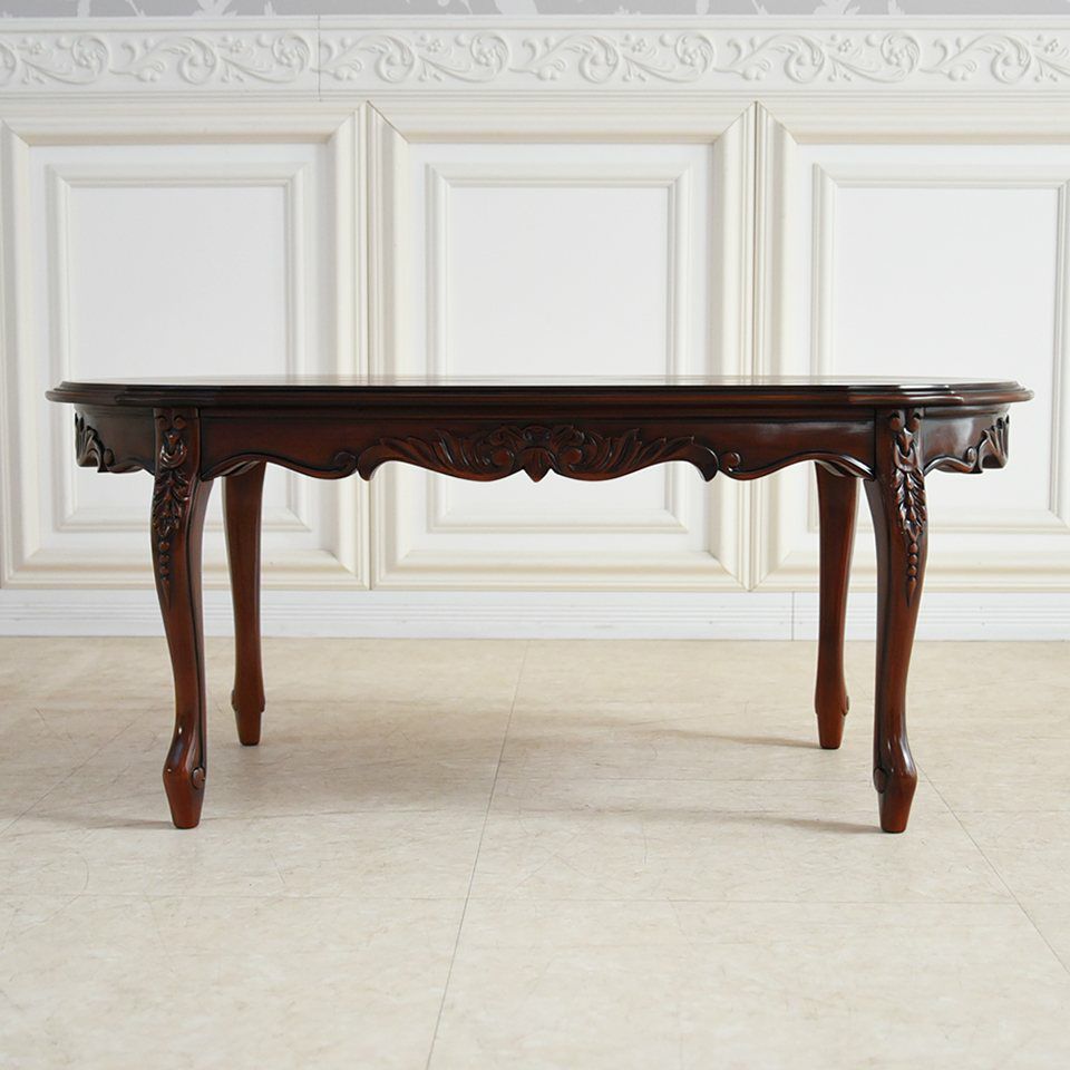 アンティーク調 センターテーブル 幅105cm マホガニー材 クラシック家具 画像2