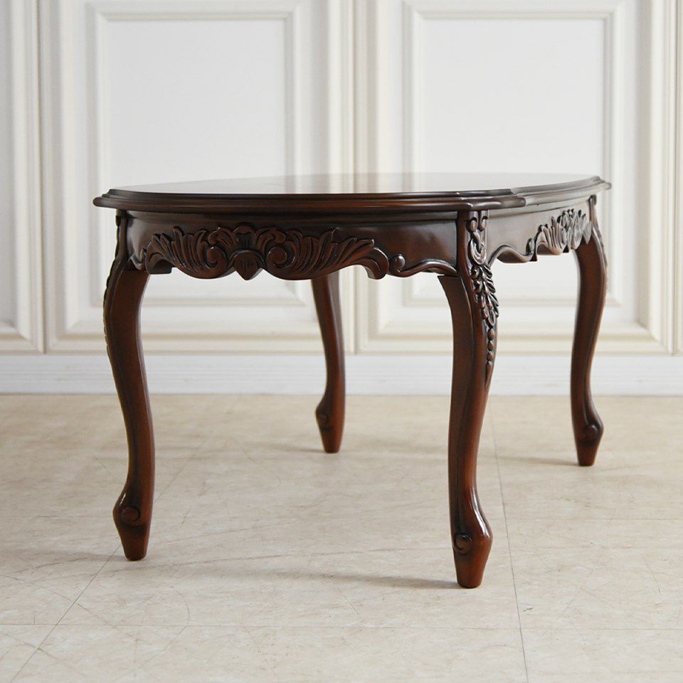 アンティーク調 センターテーブル 幅105cm マホガニー材 クラシック家具 画像4