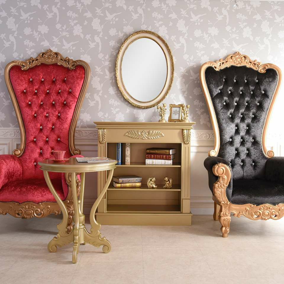 King＆Queen ロココ ゴールド 王宮のサイドテーブル 直径60cm 画像13