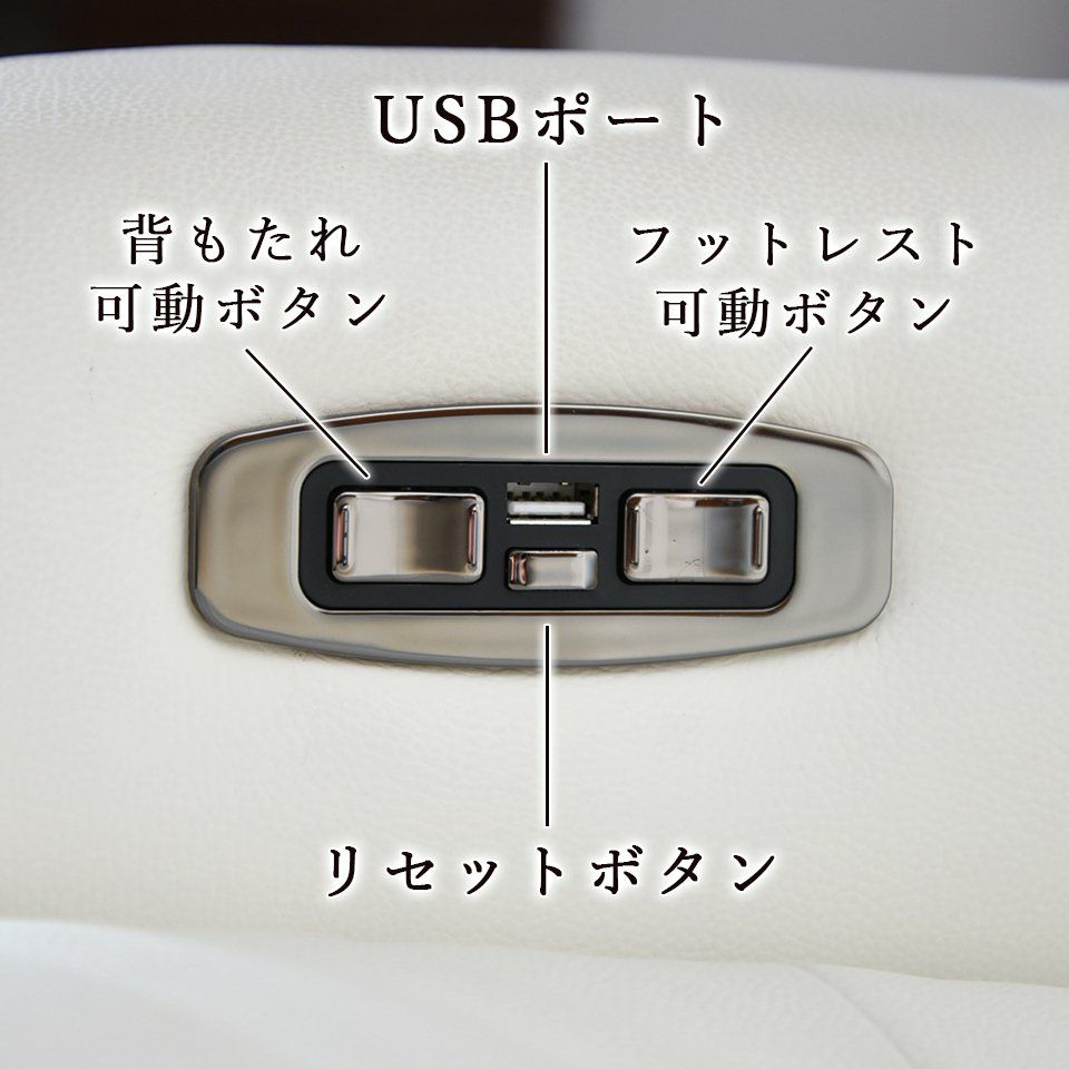 ホワイトチャペル パーソナルチェア 電動 本革ホワイト 画像8