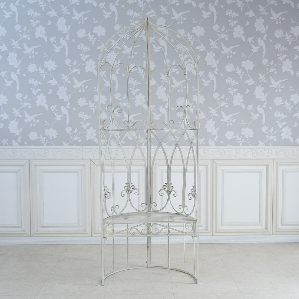 ガーデン ファンタジー ファニチャー アイアン ハーフムーンドームS ベンチ付 幅68cm 画像2