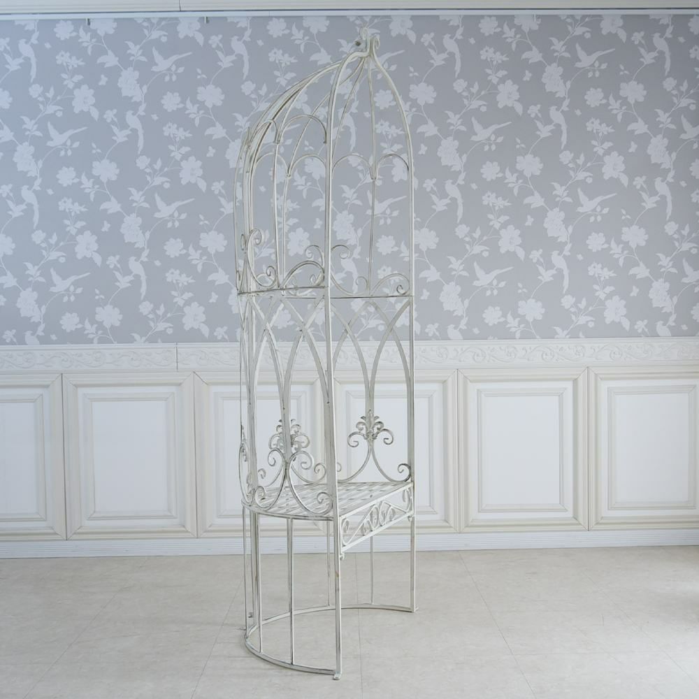 ガーデン ファンタジー ファニチャー アイアン ハーフムーンドームS ベンチ付 幅68cm 画像3